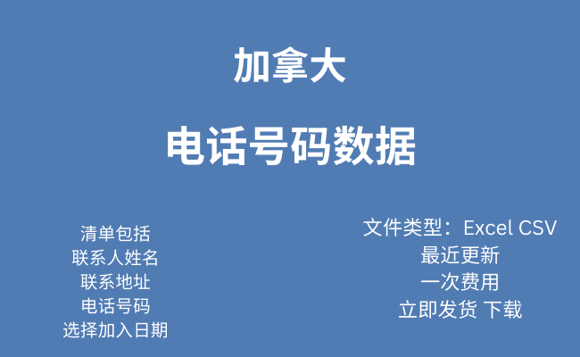 加拿大电话号码数据