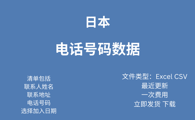 日本电话号码数据